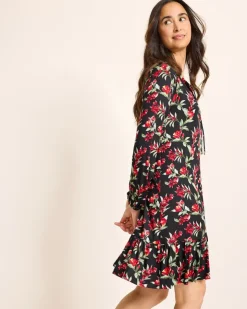 Women Tommy Bahama Sleepwear<Jersey Long-Sleeve Short Sleep Dress