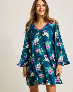 Women Tommy Bahama Sleepwear<Jersey Long-Sleeve Short Sleep Dress