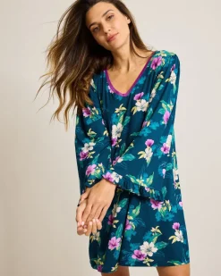 Women Tommy Bahama Sleepwear<Jersey Long-Sleeve Short Sleep Dress