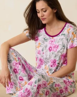 Women Tommy Bahama Sleepwear<Jersey Short Sleeve & Pants Pajama Set