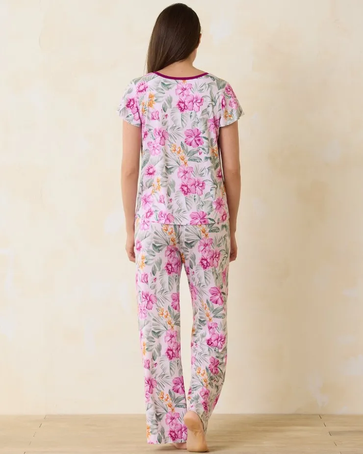Women Tommy Bahama Sleepwear<Jersey Short Sleeve & Pants Pajama Set