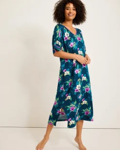 Women Tommy Bahama Sleepwear<Jersey Short-Sleeve Maxi Sleep Caftan
