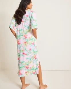 Women Tommy Bahama Sleepwear<Jersey Short-Sleeve Maxi Sleep Caftan