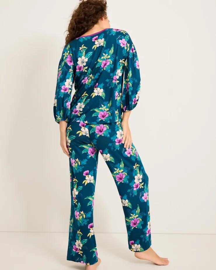 Women Tommy Bahama Sleepwear<Jersey 3/4-Sleeve & Pants Pajama Set