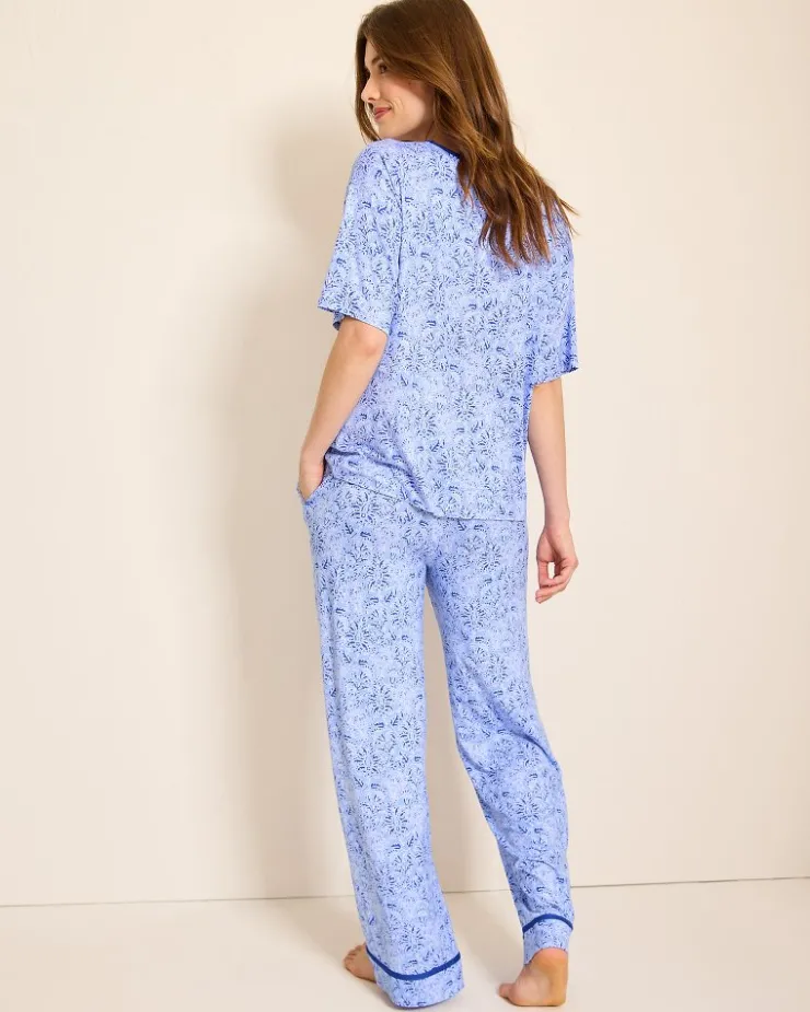 Women Tommy Bahama Sleepwear<Jersey V-Neck Top & Pants Pajama Set
