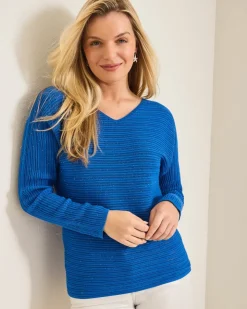 Women Tommy Bahama Sweaters|Tops & Shirts<Jewel Bay Sequin V-Neck Sweater