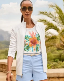 Women Tommy Bahama Tops & Shirts<Jewel of the Jungle Embellished Lux T-Shirt