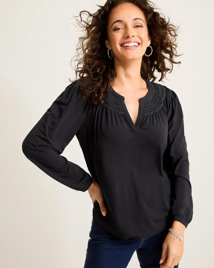 Women Tommy Bahama Tops & Shirts<Kauai Long-Sleeve Smocked Top