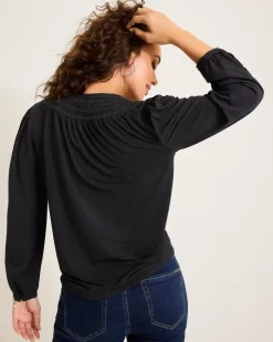 Women Tommy Bahama Tops & Shirts<Kauai Long-Sleeve Smocked Top