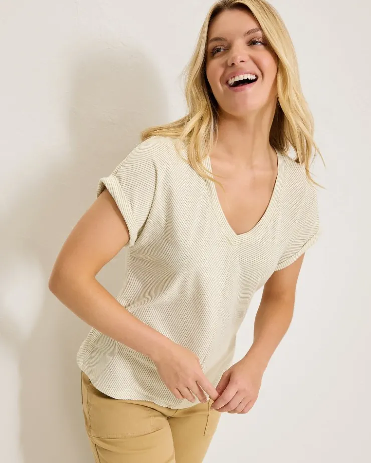Women Tommy Bahama Loungewear|Tops & Shirts<Kauai Tranquil Sea V-Neck T-Shirt