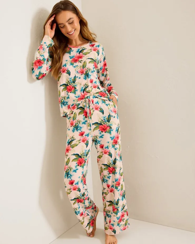 Women Tommy Bahama Sleepwear<Knit Long Sleeve & Pants Pajama Set