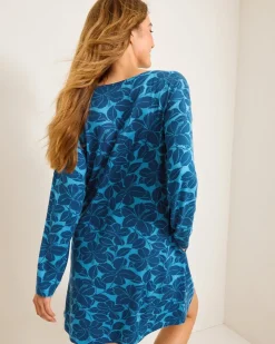 Women Tommy Bahama Sleepwear<Knit Long-Sleeve Short Sleep Dress