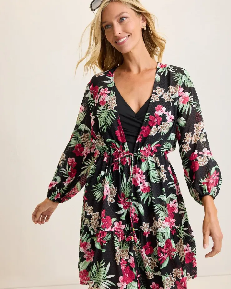 Women Tommy Bahama Beach Coverups<Lily Cat Open Front Beach Tunic
