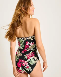 Women Tommy Bahama One-Piece Suits<Lily Cat Shirred Bandeau One-Piece Swimsuit