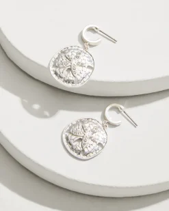 Women Tommy Bahama Jewelry<Marco Island Sand Dollar Drop Hoop Earrings