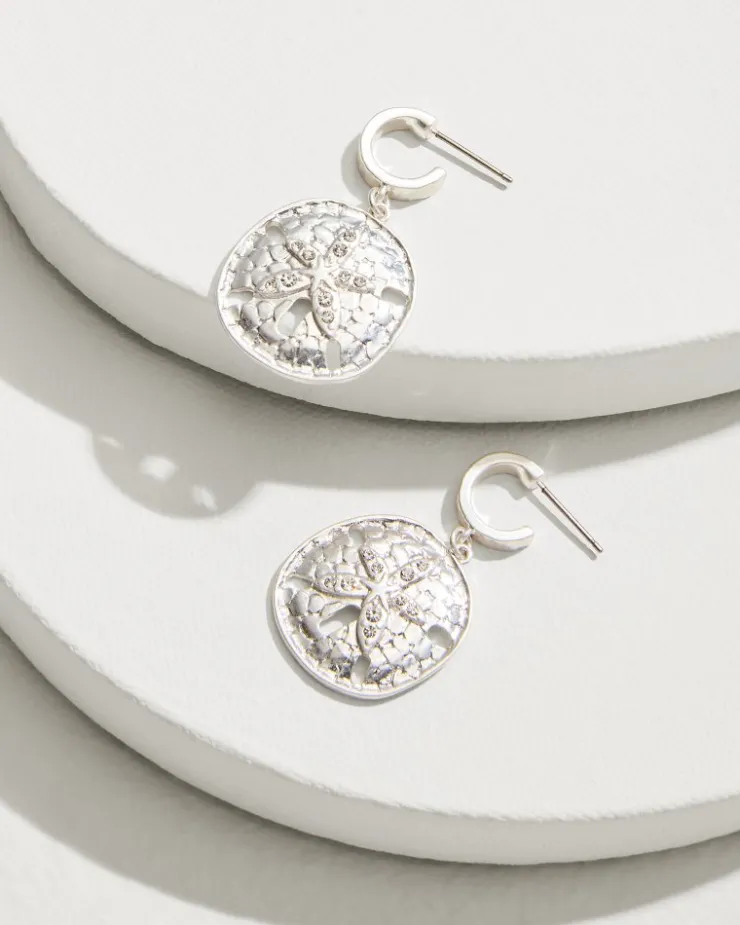 Women Tommy Bahama Jewelry<Marco Island Sand Dollar Drop Hoop Earrings