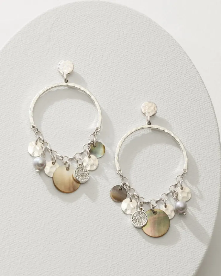 Women Tommy Bahama Jewelry<Marco Island Shell and Mother of Pearl Drop Hoop Earrings