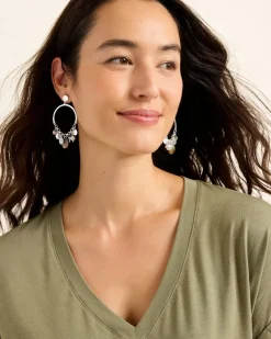 Women Tommy Bahama Jewelry<Marco Island Shell and Mother of Pearl Drop Hoop Earrings