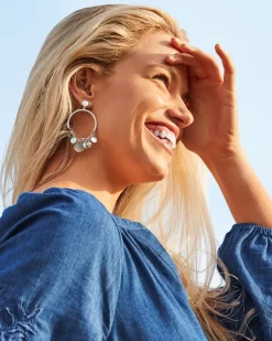 Women Tommy Bahama Jewelry<Marco Island Shell and Mother of Pearl Drop Hoop Earrings