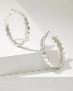 Women Tommy Bahama Jewelry<Marco Island Textured Disc Hoop Earrings