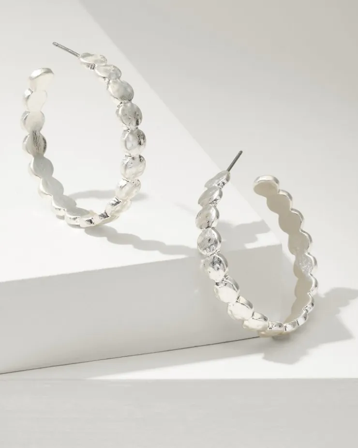 Women Tommy Bahama Jewelry<Marco Island Textured Disc Hoop Earrings