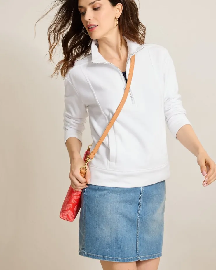 Women Tommy Bahama Loungewear|Sweaters<Marina Del Mar Half-Zip Sweatshirt