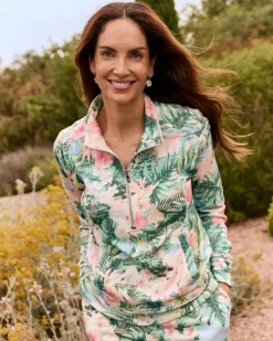 Women Tommy Bahama Loungewear|Sweaters<Marina Del Mar Ocean Vida Half-Zip Sweatshirt