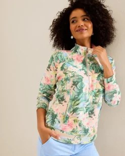 Women Tommy Bahama Loungewear|Sweaters<Marina Del Mar Ocean Vida Half-Zip Sweatshirt