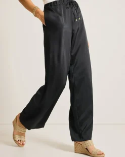 Women Tommy Bahama Pants & Crops<Midnight Sea Satin Easy Pants