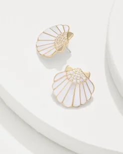 Women Tommy Bahama Jewelry<Moments in Paradise Mother of Pearl and Shell Statement Earrings