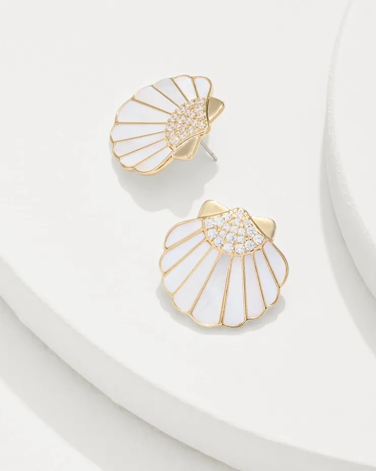Women Tommy Bahama Jewelry<Moments in Paradise Mother of Pearl and Shell Statement Earrings