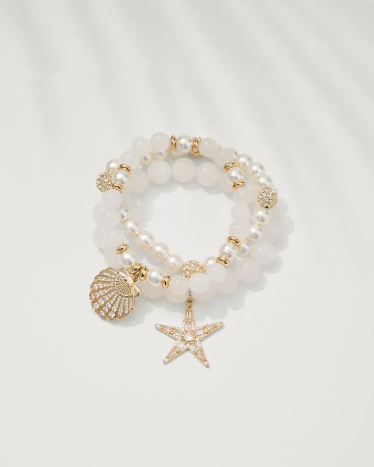 Women Tommy Bahama Jewelry<Moments in Paradise Quartz and Pearl Stretch Bracelet Set