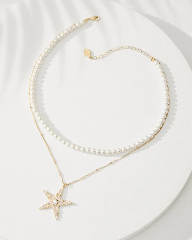Women Tommy Bahama Jewelry<Moments in Paradise Star Layered Pearl Necklace