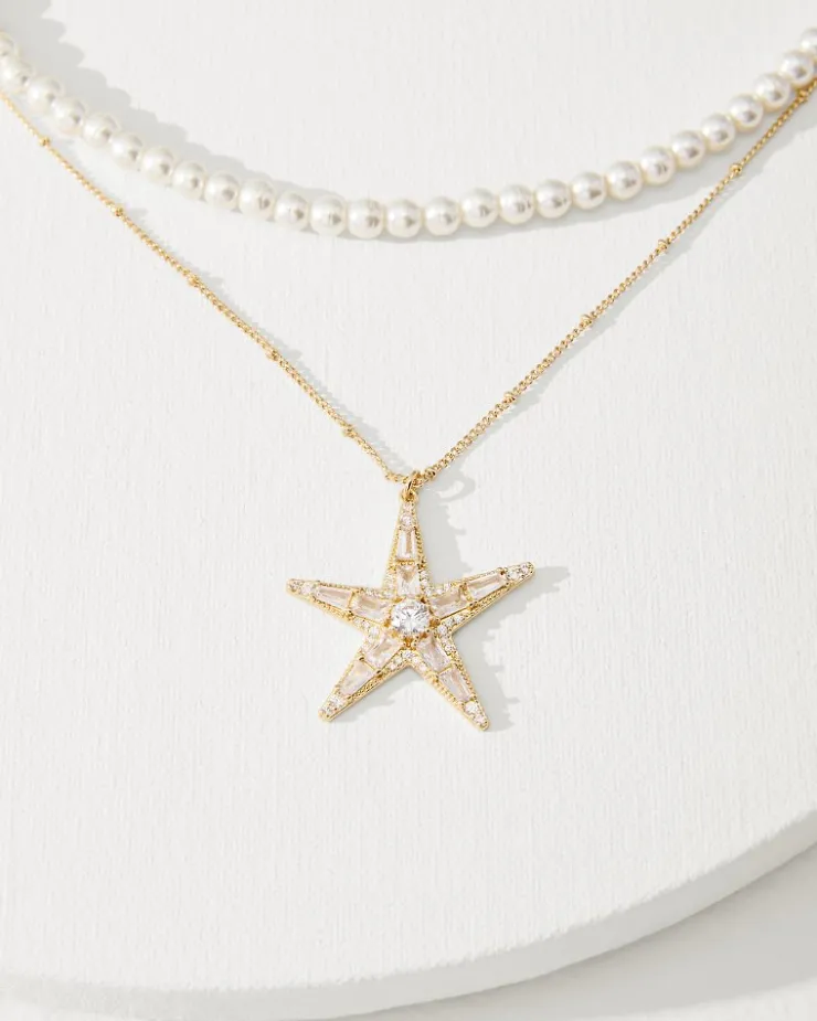 Women Tommy Bahama Jewelry<Moments in Paradise Star Layered Pearl Necklace