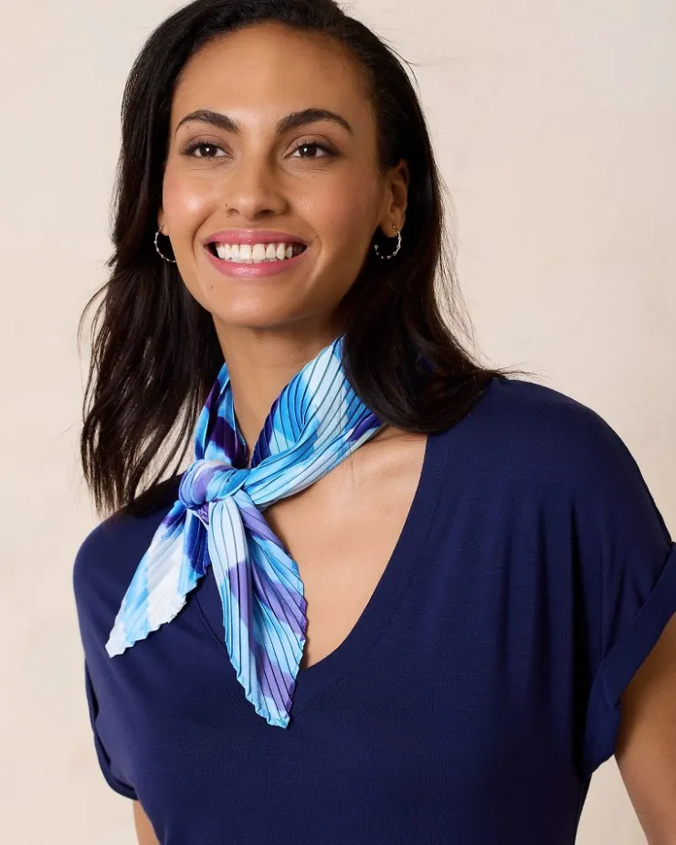 Women Tommy Bahama Scarves & Wraps<Mosaic Stripes Pleated Diamond Scarf