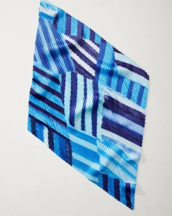 Women Tommy Bahama Scarves & Wraps<Mosaic Stripes Pleated Diamond Scarf