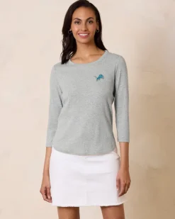Women Tommy Bahama Tops & Shirts<NFL Ashby Isles 3/4-Sleeve T-Shirt