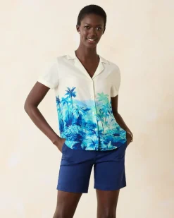 Women Tommy Bahama Tops & Shirts<Oceanside Views Talulla Silk Camp Shirt