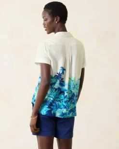 Women Tommy Bahama Tops & Shirts<Oceanside Views Talulla Silk Camp Shirt