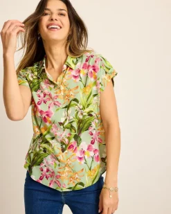 Women Tommy Bahama Tops & Shirts<Orchid Bay Silk Camp Shirt
