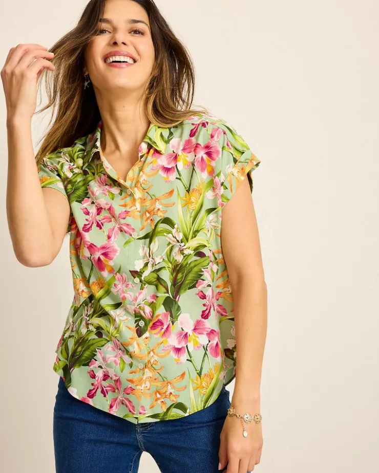 Women Tommy Bahama Tops & Shirts<Orchid Bay Silk Camp Shirt