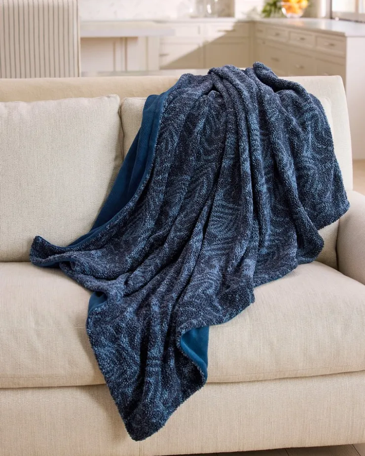 Tommy Bahama Throws<Palm Fronds Faux Teddy Throw