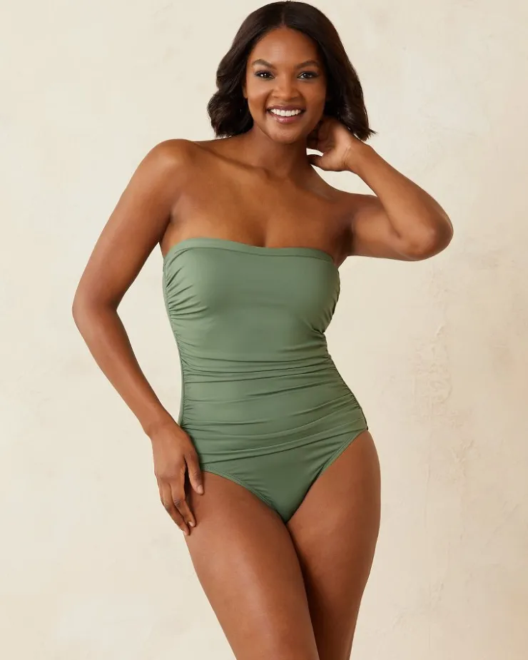 Women Tommy Bahama One-Piece Suits<Paradise Fronds Bandeau One-Piece Swimsuit