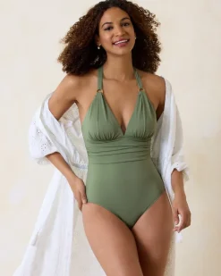 Women Tommy Bahama One-Piece Suits<Paradise Fronds V-Neck One-Piece Swimsuit