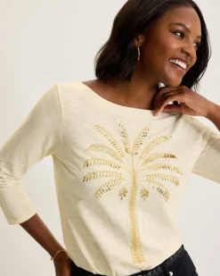 Women Tommy Bahama Tops & Shirts<Puerta Del Sol Lux 3/4-Sleeve T-Shirt