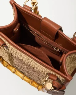 Women Tommy Bahama Handbags & Clutches<Raffia & Leather Bamboo Mini Tote