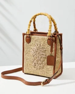 Women Tommy Bahama Handbags & Clutches<Raffia & Leather Bamboo Mini Tote