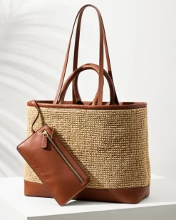 Women Tommy Bahama Handbags & Clutches<Raffia & Leather Pineapple Tote