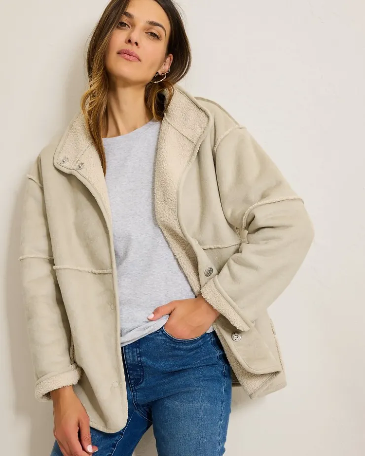 Women Tommy Bahama Jackets<Reversible Faux Shearling Coat