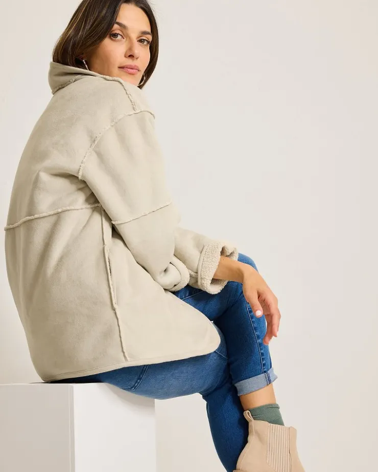 Women Tommy Bahama Jackets<Reversible Faux Shearling Coat